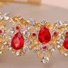 Neue Brautkrone Grün Blau Rot Kristall Tiara für Hochzeit Haarschmuck Braut Kopfschmuck Frauen Haarschmuck2630