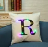 45 * 45m LED Light Cushion Cover LED English Alphabet Pillow Case LED Letter Pillowcase Bil midja kuddlip ca11174-1 30pcs