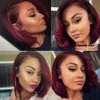 Hot Heat Resistant Hair Wine Red Color Short Bob Wigs for Black Women Glueless Synthetic Lace Front Burgundy Wig Cosplay Party