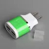 Красочные 5V 2A 2port Dual USB EU Plug зарядное устройство Главная путешествия адаптер питания Cargador de celular для Android телефон 500PS