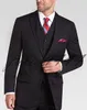 2019 أزياء سوداء الرجال الدعاوى الزفاف العريس البدلات الرسمية رخيصة 3 قطعة رفقاء أفضل رجل السترة البدلة مخصص (سترة + سروال + سترة)