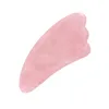 Tamax JD015 Rose Quartz Rosa Jade Guasha Board Natural Stone Scraper Kinesiska Gua SHA Verktyg för akupunktur Tryckbehandling