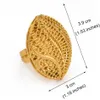 Anniyo Resizable BIG Ring for Women African Jewelry Ethiopian Gold Color Wedding Bigger Ring Openable Exaggerated Rings #197506