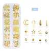 Rose Or Creux 3D Nail Art Décorations Mix Métal Cadre Ongles Rivets Brillant Charme Manucure Accessoires RRA2852