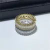 Classic Promise Ring White Gold Filled Diamond CZ Stone Engagement Bröllop Band Ringar för Kvinnor Män Party Smycken Gift