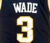 NCAA Marquette Golden Eagles College Dwyane #3 Wade Blue Jersey Richards Lisesi #25 Dwyane Wade Beyaz Dikişli Basketbol Formaları