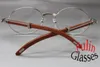 Wholesale-Wood Eyeglasses designer Unisex Alloy Glasses Size: 57-22-135 mm