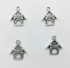 Partihandel 50st / Lot Dog House Charms Pendants Retro Smycken Tillbehör DIY Antik Silver Hänge För Armband Örhängen Keychain 19 * 16mm