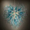Arte barato de cristal Luz pendiente del estilo de la sala del hotel de la lámpara Decoración soplado a mano de cristal de Murano araña de cristal de la lámpara