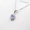 100% Natural VS Grade Tanzanite Pendant for Wedding 4mm X 6mm 0.5ct Tanzanite Necklace Pendant Sterling Silver Tanzanite Jewelry