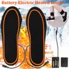 Batteridriven elektrisk uppvärmd sko insole fot värmare sock vinter varmare kuddar svart - xl