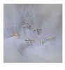 S1005 Fashion Jewelry S925 Silver Post X Cross Stud Earrings Geometric Rhinstone Earrings