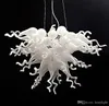 Lustre d'abat-jour blanc moderne lampes suspendues en verre soufflé à la main Italie verre suspendu LED lustre pas cher éclairage pour la décoration intérieure