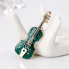 Emalj Abalone Shell Guitar Shape Brooch Crystal Violin Music Club Badge Suit Lapel Pins Musician Brosches