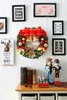 30cm / 11.8 "クリスマスリース手作り籐ペンダントガーランドウィンドウ正面ドアの装飾品造られた花輪クリスマスの装飾jk1910