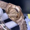 Mode Baguetter Diamond Bezel Watch Day Datum Mekanisk rörelse Mens Watch Rose Gold Rostfritt Stål Mäns Sport Armbandsur 40mm