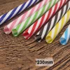 230 mm Les pailles en plastique réutilisables s'adaptent aux pailles à rayures en plastique dur colorées pour 20 onces 30 onces Mason Jar 200pcs9843231