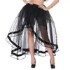 Dames Elastische Taille Black Mesh Tule Hi-Lo Vloerlengte Lange Swing Rok voor Burlesque Corset Top Perfecte Halloween Outfit Rokken Plus Size