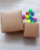 7.5x7.5x3cm Småbrun Kraftpapper Box Kartong Förpackning Lådor för Present Bröllop Candy Telefon Tillbehör