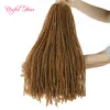 Dreadlocks przez DIY Crochet Hair Extensions Włosy Syntetyczne splot Ombre Blonde 18inch Oplatający Mikro Locs Sister Locs Prosto dla Marley