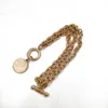 Fashion-Bracelets Multi-Ketten-Armbänder für Frauen, Gold-Metall-Münzen-Armband, Anhänger, Charms-Armband, Gothic-Schmuck, klobige Armbänder 2020