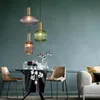 Modern Ribbed Glass Pendant Lamp Smoke Cognac Green Glass Dinning Room Restaurant Hotel Bedside Cafe Bar Nordic Suspension Light Fixture