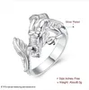 miglior regalo Anello da donna placcato in argento sterling DMSR054, popolare anello in argento 925 con anelli a fascia