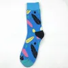 Men's Socks Fashion Funny Colorful Long Socks Combed Cotton Happy Wedding Socks Casual Business Dress Sock s/Lot 2pcs=1pairs