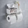 Miroir de polissage Toilette téléphone mobile Porte-papier Plate-forme toilette Porte-rouleau double Porte-serviettes en acier inoxydable 304