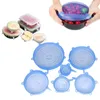 6pcs/set Silicone Stretch Suction Pot Lids Kitchen Tools Reusable Fresh Keeping Wrap Universal Seal Lid Pan Cover Stopper Covers