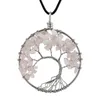 16 stilar träd av liv hänge halsband färgstarka kristall natursten halsband gåva för kvinnor