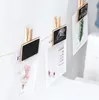 Mini etichette per messaggi di lavagna Pioli per lavagna Clip per supporto in legno Decorazione per la casa di nozze