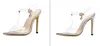 Vendita calda- Scarpe da sposa con tacco alto a punta in PVC trasparente pompe da donna di design da 35 a 40