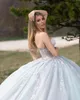 Nowa Amazing Seksowna Suknia Balowa Prom Dresses Sweetheart Neck Lace Appliqued Zroszony Formalna Sukienka Plus Rozmiar Tulle Suknie Wieczorowe Niestandardowe Vestidos