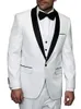Nouveau Excellent Style Un Bouton Blanc Marié Tuxedos Châle Revers Garçons D'honneur Meilleur Homme Costumes Costumes De Mariage Pour Hommes (Veste + Pantalon + Gilet + Cravate) 759