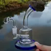 6 Inch único Bongs Mini vidro verde Rosa Roxo Bong inline Perc da tubulação de água azul plataformas de petróleo 14 milímetros conjunta com 4 milímetros de quartzo Banger