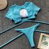 2019 Sexy Crop Top String Bikini Léopard Maillot De Bain Femmes Jambe Haute Coupe Maillots De Bain Femme Brésil Bikini Ensemble Wrap Around Maillot De Bain Y19072601