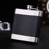 Laser Anglais Lettre Hip Flask 6 oz Noir En Acier Inoxydable Hip Flask Métal Bouteille D'alcool Carré Whisky Flagon Bouteilles D'alcool Cadeau DBC VT0820