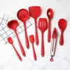 10pcs / set Ustensile De Cuisine En Silicone Cuillère Soupe Louche Spatule Turner Fourchette Pinces Résistant À La Chaleur Cuisine Outils Accessoires 1XBJK1911