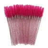 Brosse à cils brillante brosses à sourcils jetables baguettes de mascara applicateur cils peigne à friser greffage outil de maquillage de beauté 50 ensembles DHL