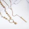 Collana con nappa e clavicola con stelle bohémien, collana a strati, ciondolo con stella, ragazza, signora, madre, set di gioielli regalo