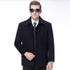 Grande taille 100 kg hommes Wollen manteau court automne hiver homme vêtements épaissir col à revers laine cachemire veste moyen âge pardessus