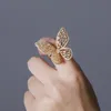 Bagues de fiançailles pour femmes Bague de créateur de luxe Bijoux d'amour de mariage Glacé Diamant Papillon bijoux de créateurs de luxe femmes bagues