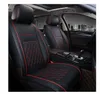 Covers Universal PU Leather Car Auto Seat Cover Interiör Tillbehör Kudde Autocovers med däckspår för bilar Styling Seat Covers