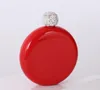 Newest Hip Flasks with Rhinestone lid Stainless Steel flagon Mini Hip Flask Round wine pot Flask Portable bottle SN3650