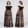 Charming Lace Plus Size Vestidos de baile Off The Dress Formal Shoulder Neck vestido de noite até o chão Uma Linha