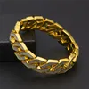 Bracelet de liaison cubaine pour hommes Tops Quality Pop Club Accessoires Iced Hip Hop Bracelets Gold Silver Plating Bangle Zircon Chains 2215200