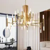 Nordic postmodern LED art villa chandelier living room lobby restaurant gold chandelier creative personality tube lights253i