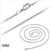 새로운 925 스털링 실버 도금 얇은 체인 목걸이 크기 1mm 16-24 인치 SC01 뜨거운 925 실버 도금 여성 랍스터 Clasps 부드러운 체인 쥬얼리
