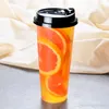 700ml 24oz Disposable Plastic Cups Cold Hot Drinks Juice Coffee Milky Tea Cup Thicken Transparent Drink Tool With Lid 0 45gn YY